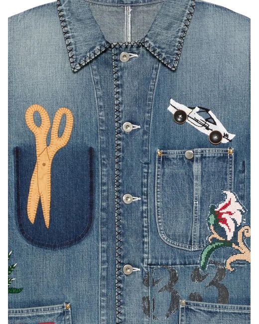KHOKI Blue Button-Up Denim Jacket for men