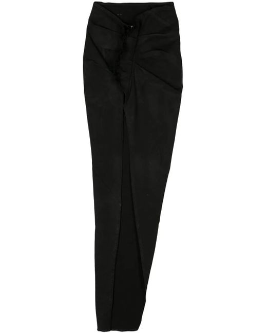 Rick Owens Black Edfu Asymmetric Denim Skirt