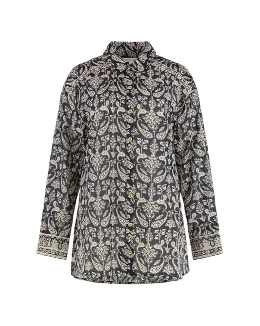 Veronica Beard Gray Lloyd Button Shirt