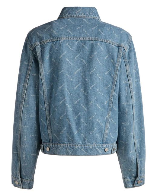 Bally Blue Logo-Print Denim Jacket