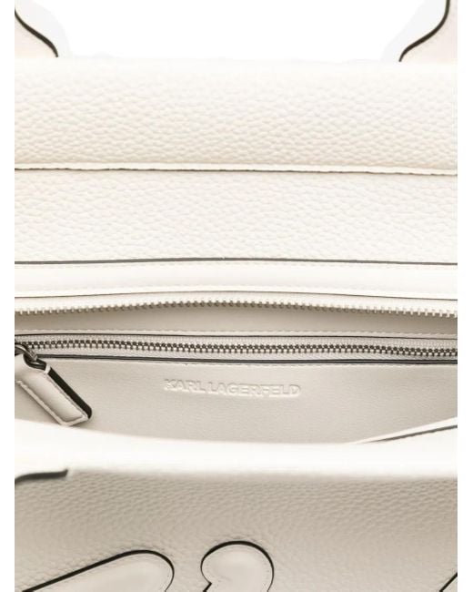 Karl Lagerfeld White Large Skuare Tote Bag