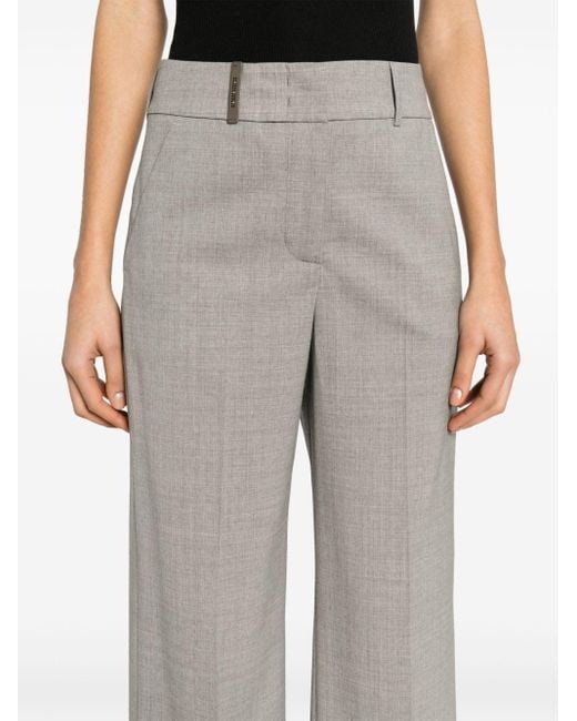 Peserico Gray Pressed-crease Tailored Trousers