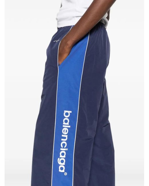 Balenciaga Blue Pantalon De Jogging À Détail De Logo