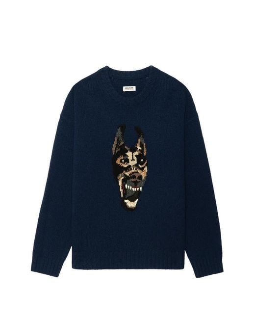 Zadig & Voltaire Blue Swonny Wool Sweater for men