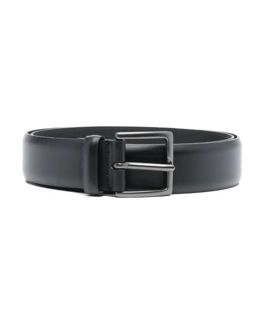 Orciani Black Buckle-Fastening Leather Belt for men