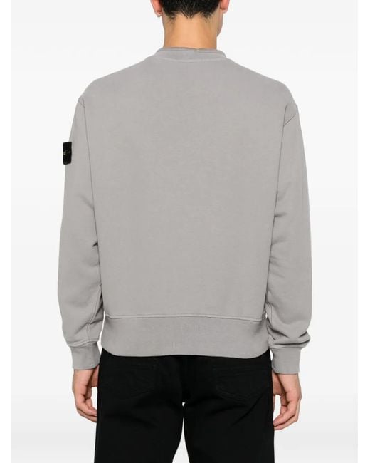 Stone Island Gray Logo-Patch Sweater for men