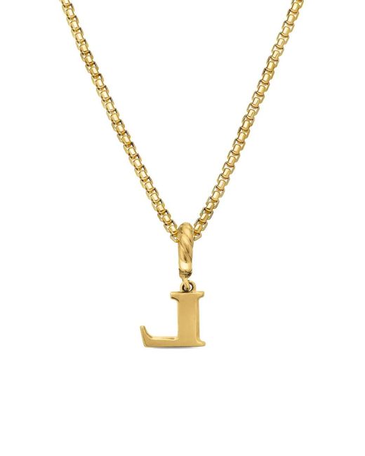 David Yurman Metallic 18Kt Pavé Initial Pendant
