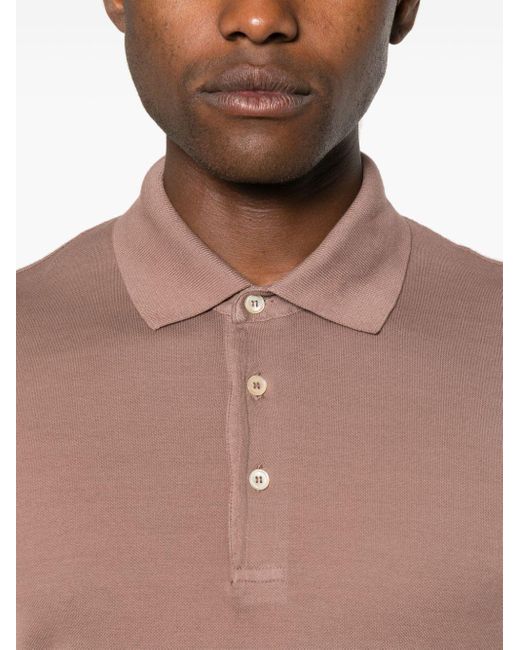 Fedeli Pink Wind Cotton Polo Shirt for men