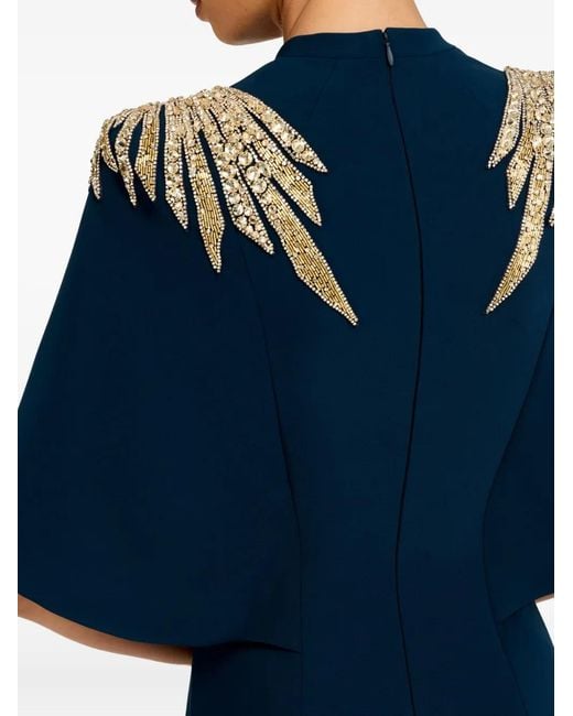 Jenny Packham Blue Embellished Maxi Dress