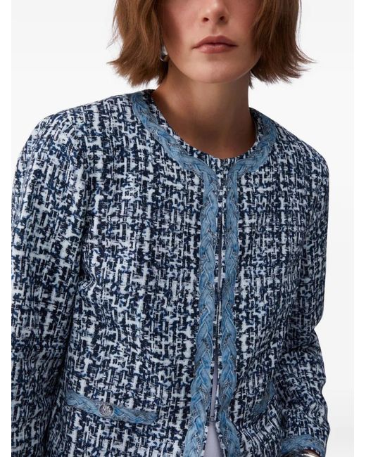 Liu Jo Blue Bouclé Braided Jacket
