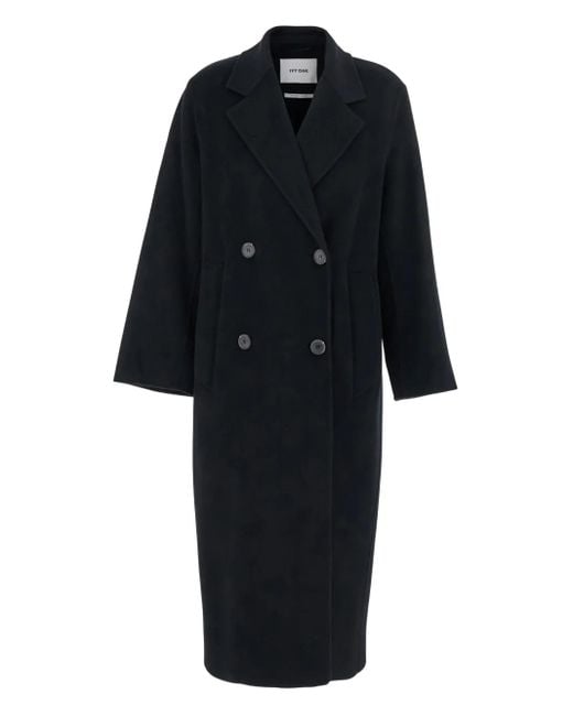 IVY & OAK Black Clara double-breasted wool coat