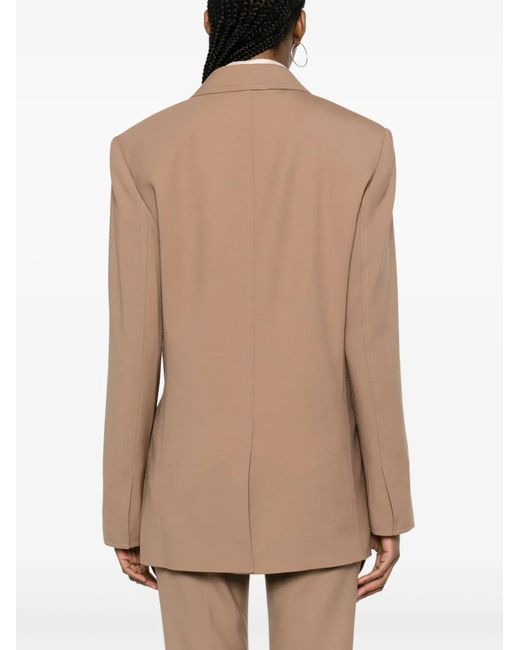 Helmut Lang Natural Notched-Lapels Tailored Blazer