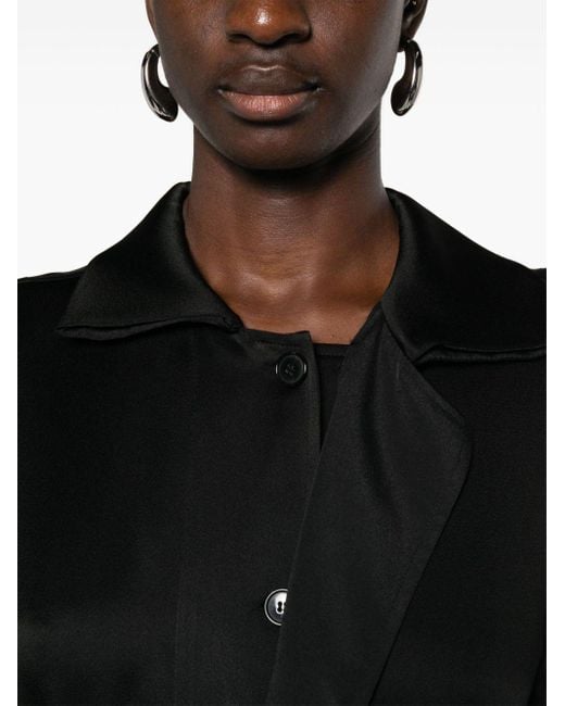 Victoria Beckham Black Spread-collar Crepe Jumpsuit