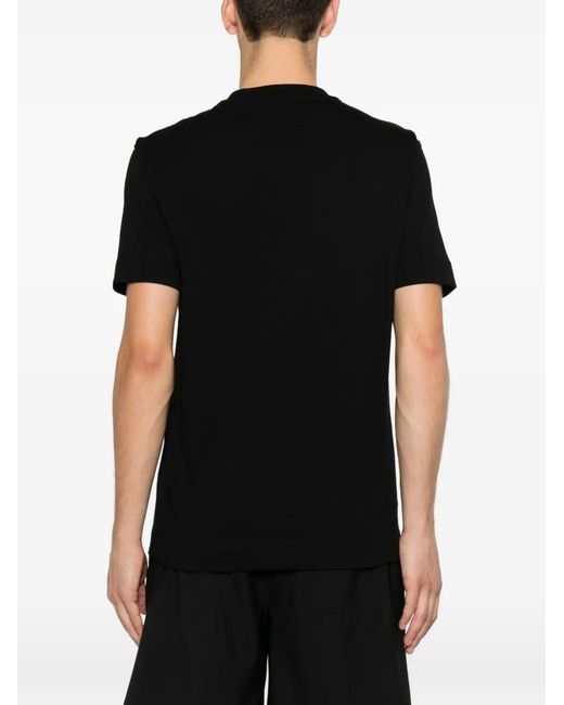 Emporio Armani Black Logo-Embroidered T-Shirt for men