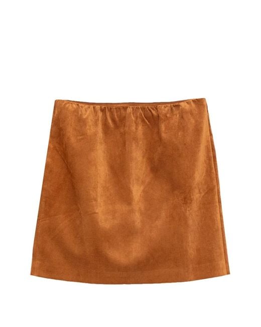 ShuShu/Tong Brown Corduroy A-Line Skirt