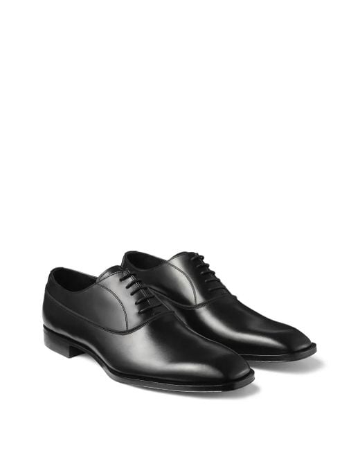Jimmy Choo Black Foxley Leather Oxford Shoes for men