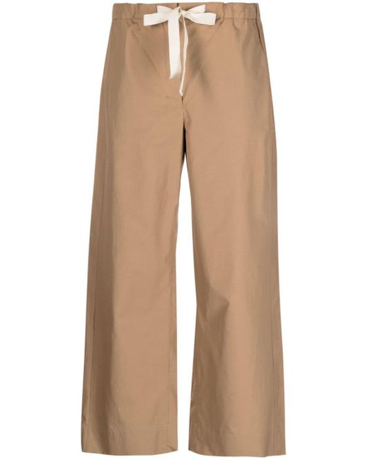 Max Mara Natural Elasticated-waist Poplin Trousers