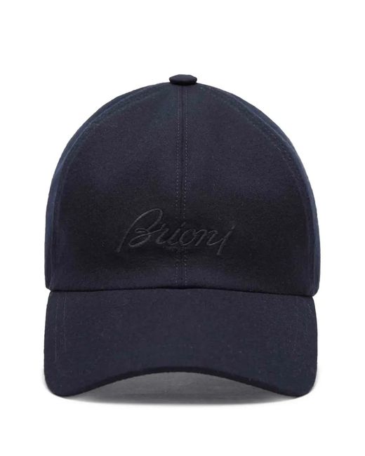 Brioni Blue Logo-Embroidered Cap Hat for men