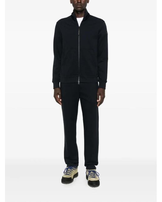 Moncler Black Zip-Up Logo-Patch Sweatshirt for men
