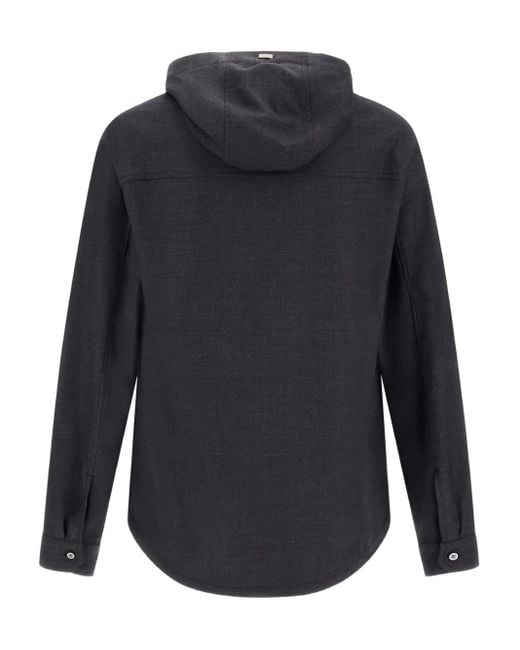 Herno Black Giacca Corta Con Cappuccio for men