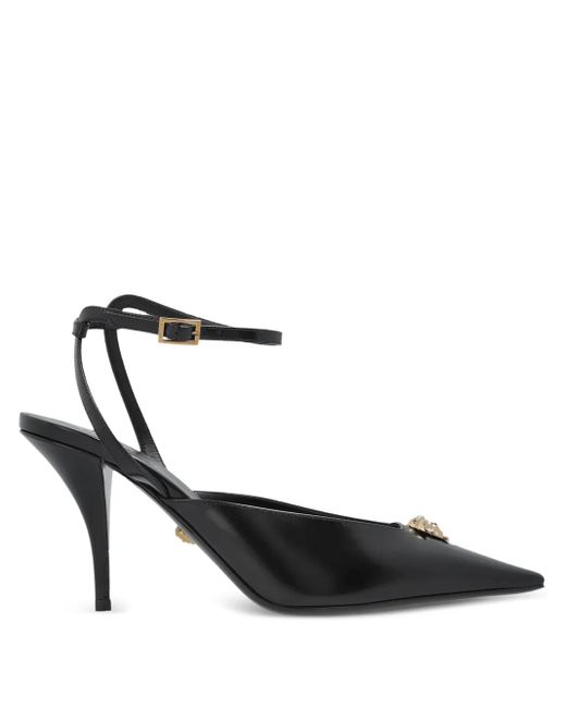Versace メドゥーサ 85mm ポインテッドトゥ パンプス Black