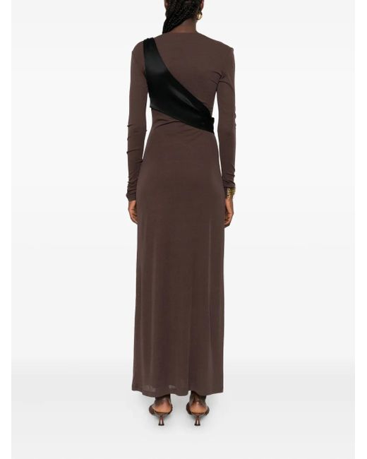 Vestido Drapeado Con Cinturón Nanushka de color Brown
