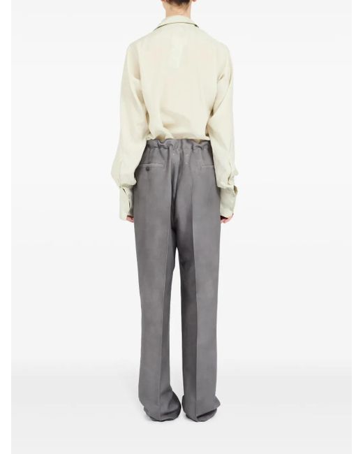 Maison Margiela Gray Four Stitch-Logo Long-Length Track Pants for men