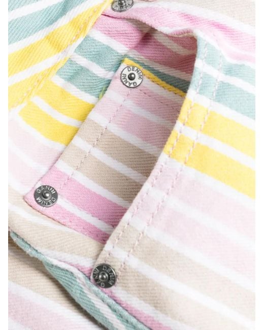 Ganni White Stary Striped Tapered Jeans