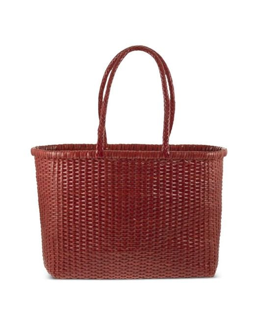 Dragon Diffusion Red Weave Woven-Design Shoulder Bag