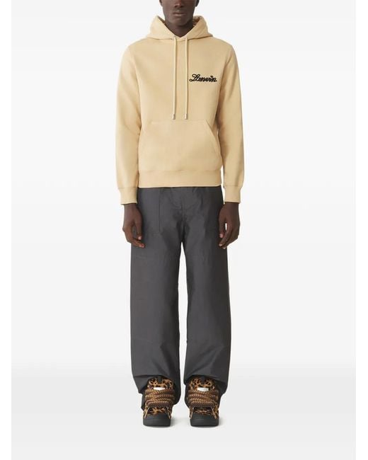 Lanvin Gray Drawstring Cotton Trousers for men