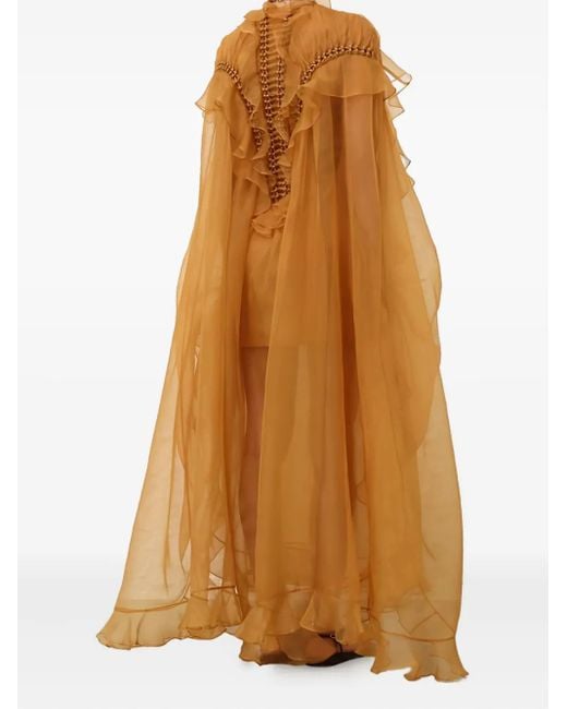 Zimmermann Orange Robe Longue Balance Braided