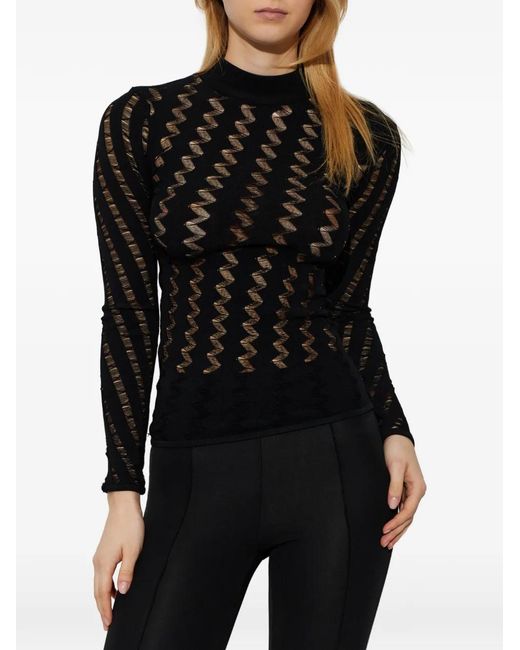 IRO Black Aliona Zig-Zag Sweater