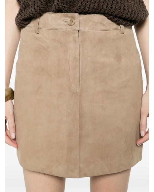 Alpha Studio Natural Suede Mini Skirt