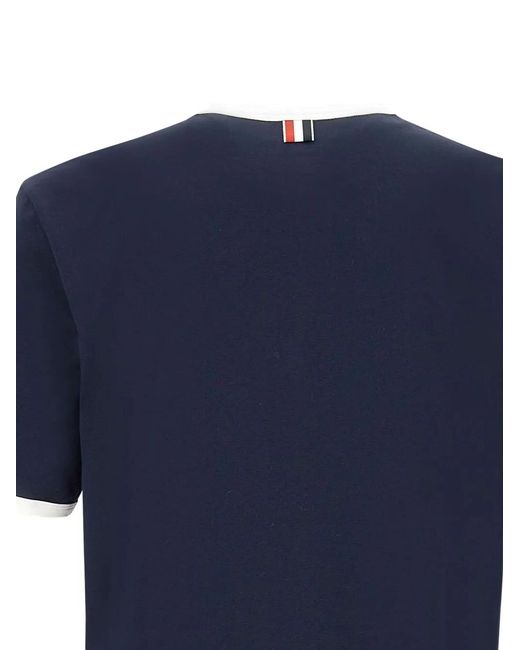 Thom Browne Blue Crew Neck T-Shirt for men