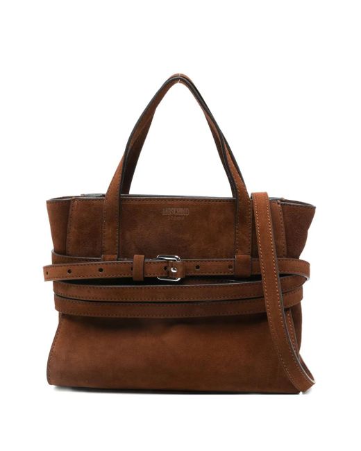 Moschino Tie Me Suede Tote Bag in Brown | Lyst Canada Moschino Tie Me Suede Tote Bag in Brown | Lyst Canada
