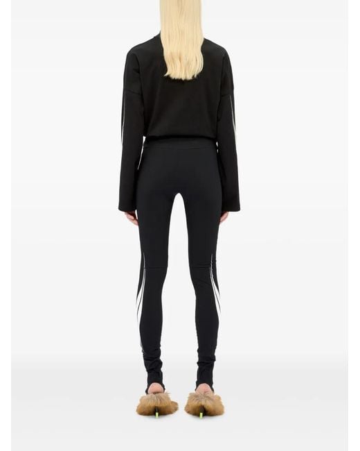 MSGM Black Logo Graphic Leggings