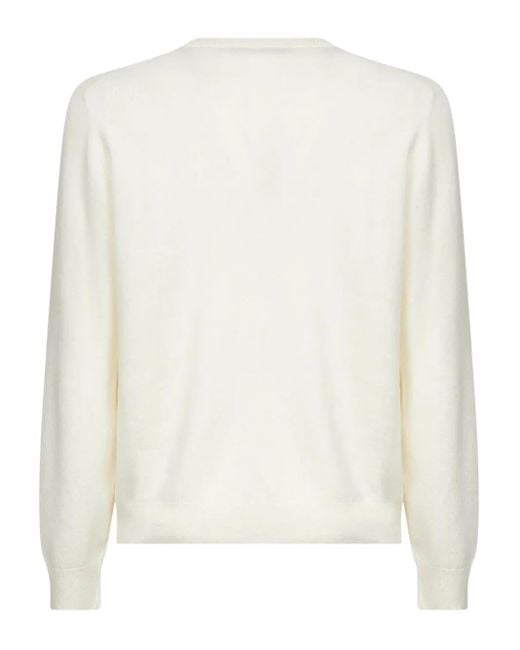 D4.0 White Crew-Neck Sweater for men