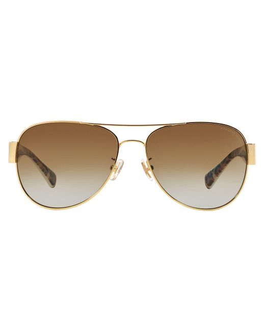 COACH White Aviator Frame Sunglasses