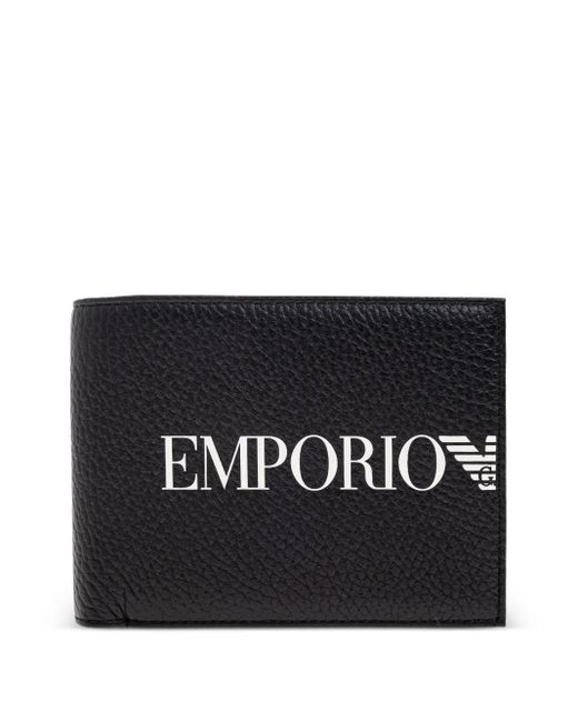 Emporio Armani Black Logo Leather Wallet for men