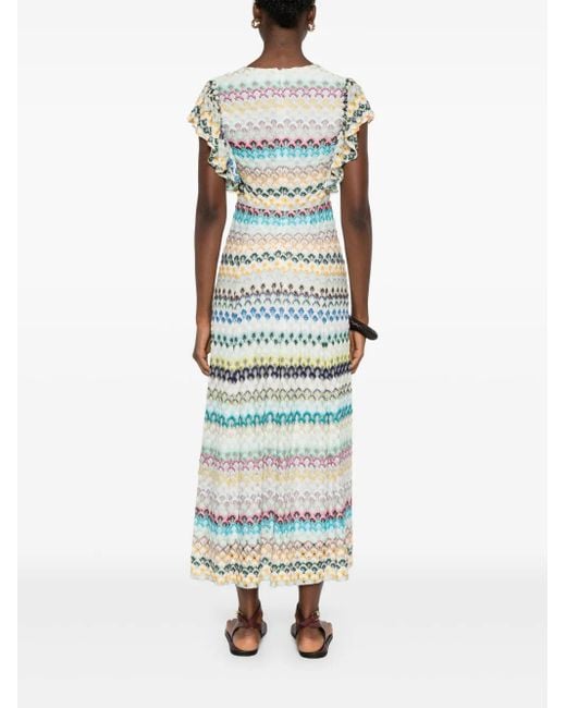 Abito Midi Con Scollo A V di Missoni in Blue