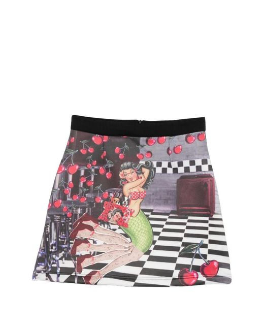 The Artistylist Red Mermaid-Print Mini Skirt