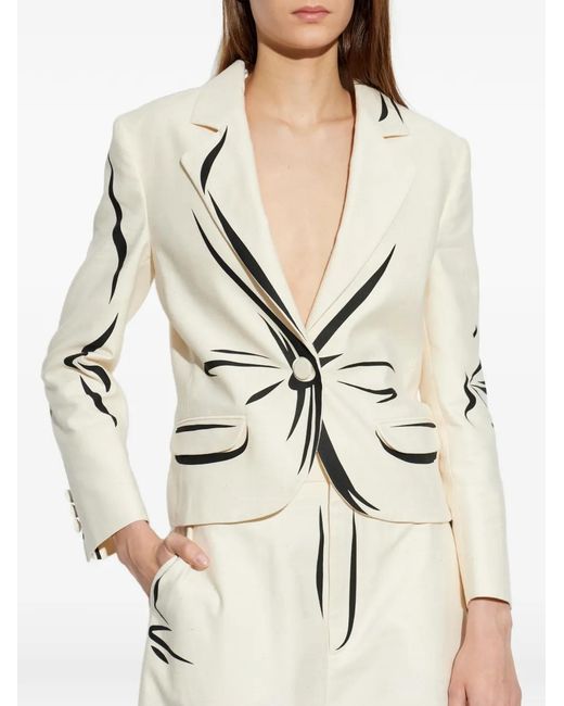 Moschino White Printed Cotton Cloth Jacket