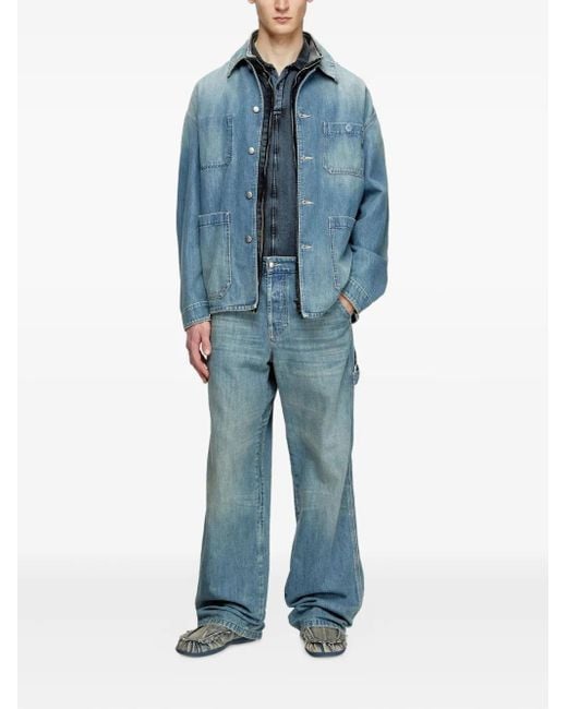 DIESEL Blue D-Stack-U Denim Jacket