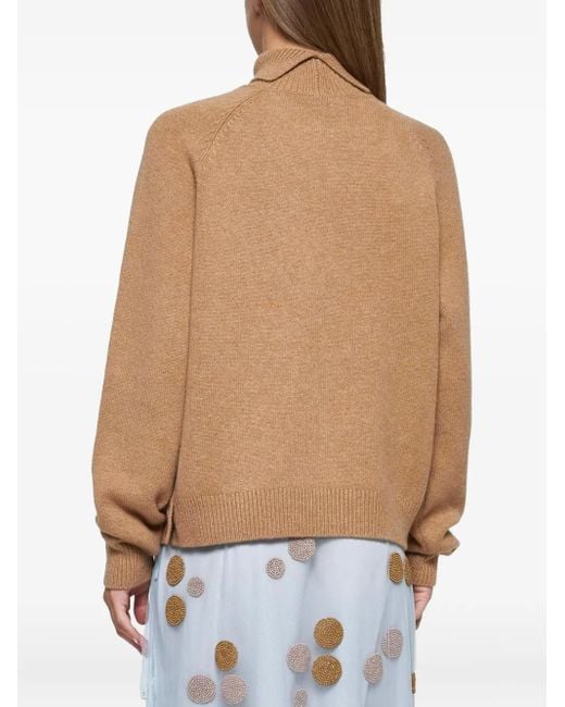 Fendi Brown Turtleneck Long-Sleeve Sweater
