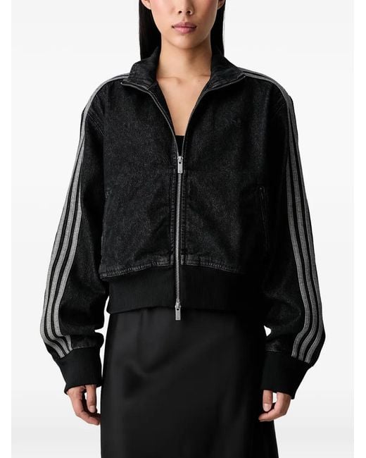 Adidas Black Side-Stripe Denim Jacket