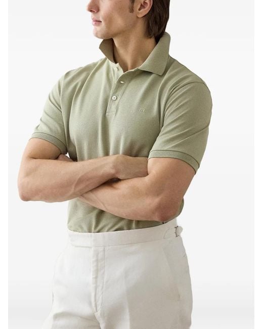 Ralph Lauren Green Logo-Embroidered Cotton Polo Shirt for men