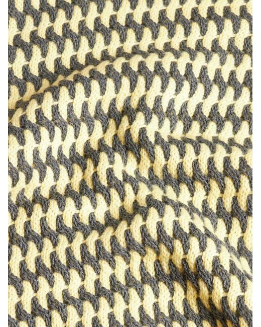 Etro Yellow Wool-Jacquard Jumper for men