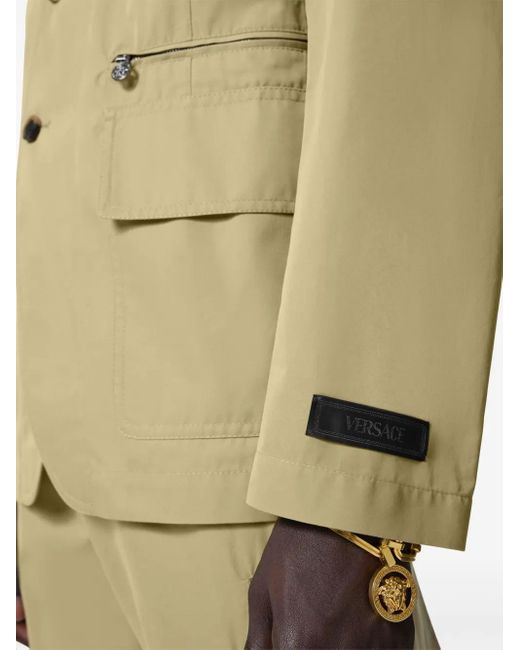 Versace Natural Single-Breasted Gabardine Blazer for men