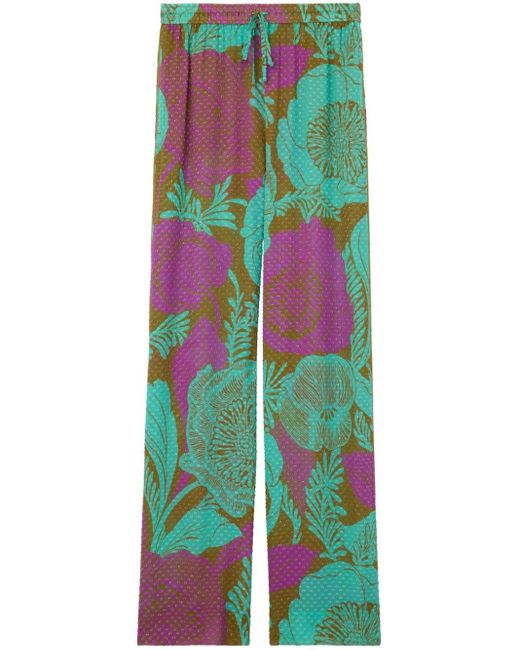 St. John フローラル ワイドパンツ グリーン | Lyst 