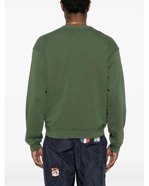 FRAME Green Embroidered-Logo Sweatshirt
